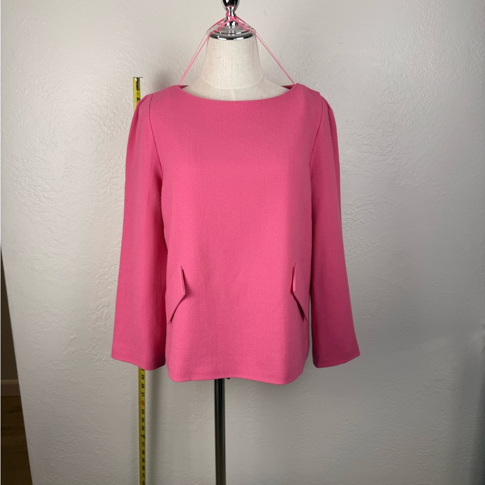 JANE‎ ATELIER (Goat) Pink 100% Wool Crepe Blouse/Royal Favorite/US 8